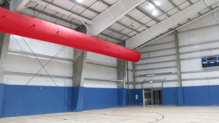 Fabric ductwork provides optimal airflow for a variety of spaces in the Chelsea Piers Stamford location.