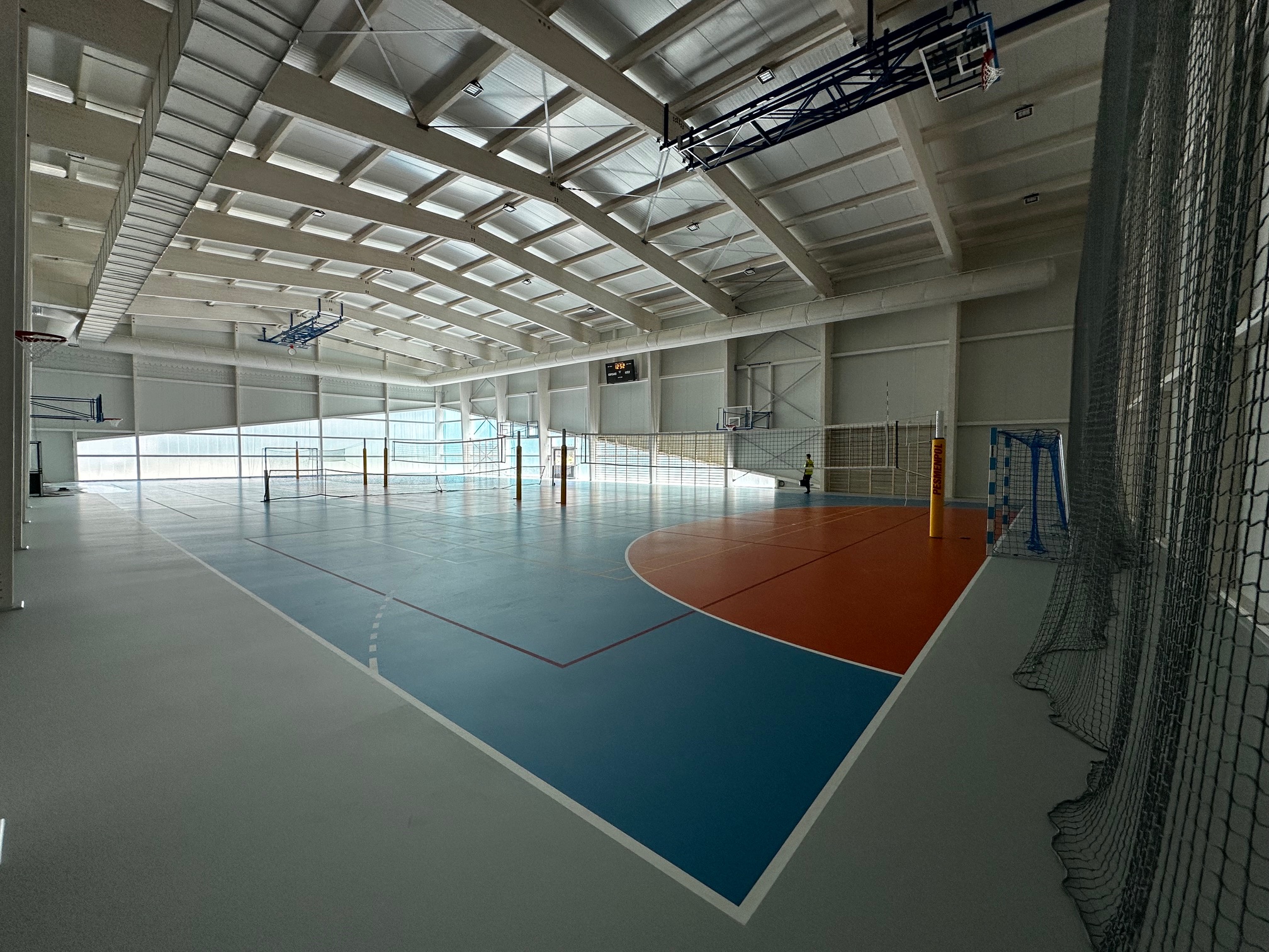 Fabric air distribution system installed in the Olesno Sport Hall in Poland