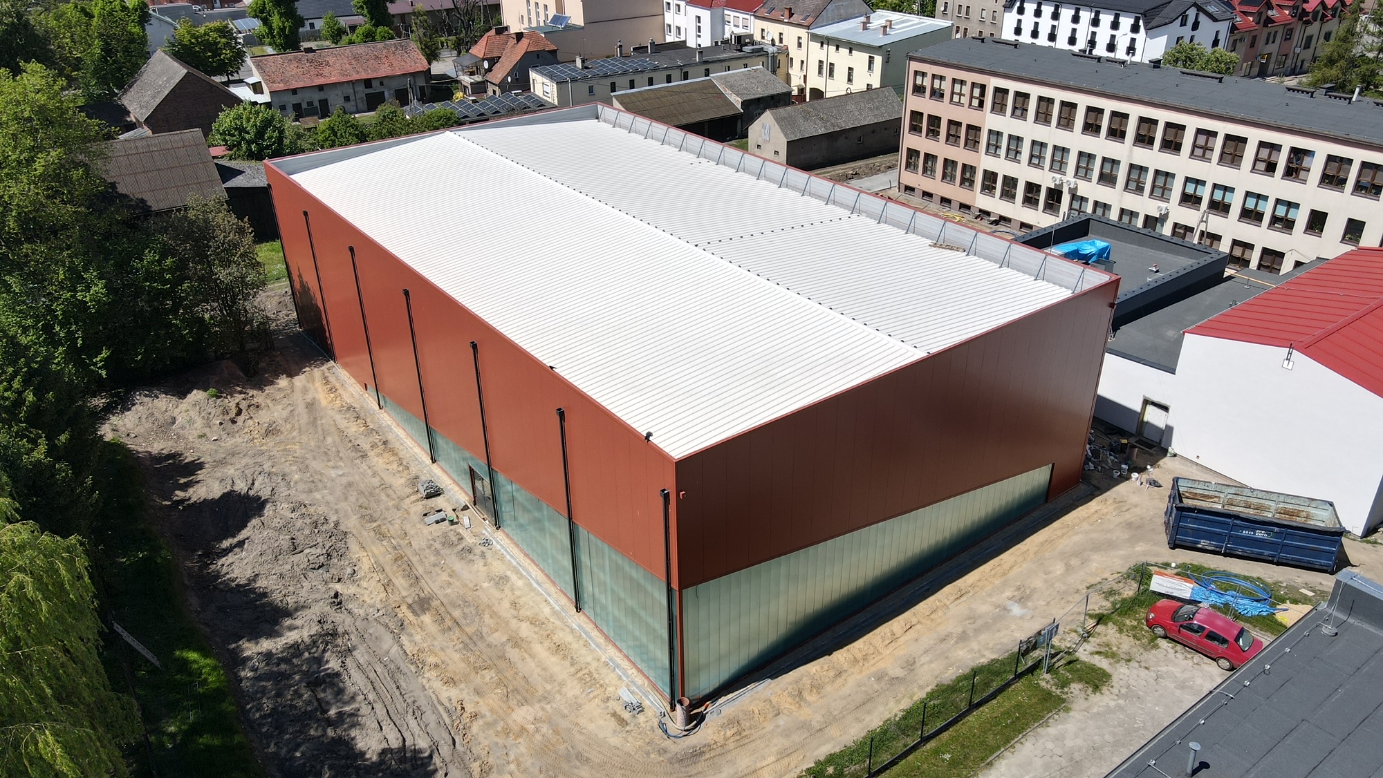 Fabric air distribution system installed in the Olesno Sport Hall in Poland