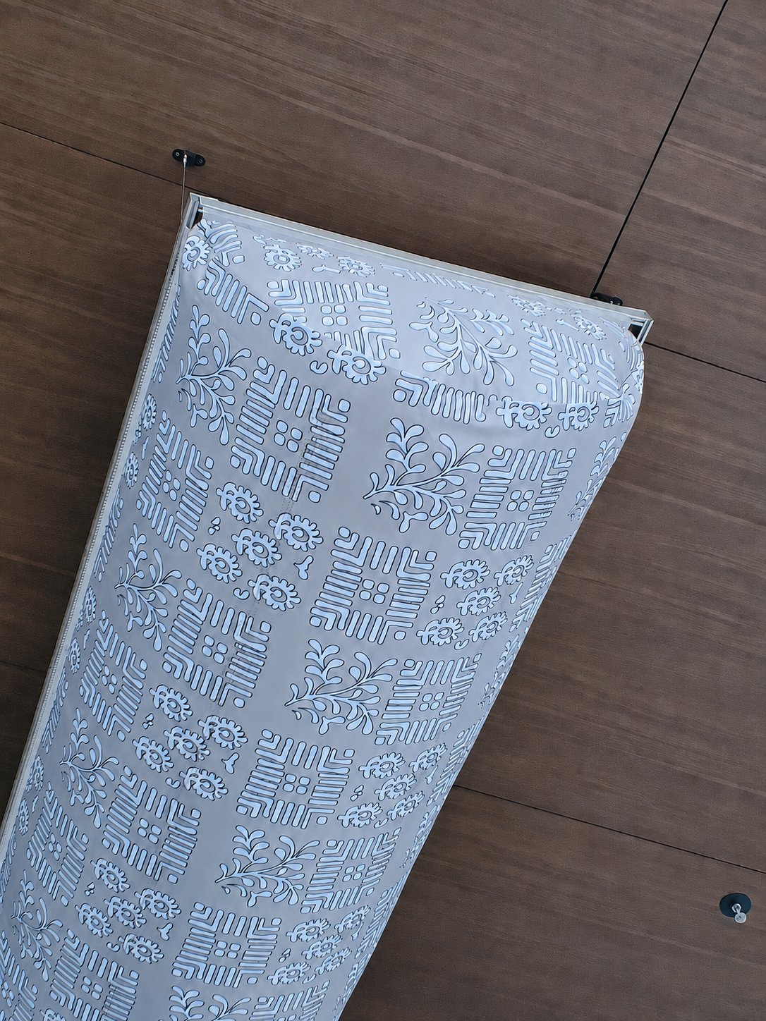 Fabric duct HVAC system can be manufactured in aesthetic finishes in custom colors or partterns to fit the design vision of a space