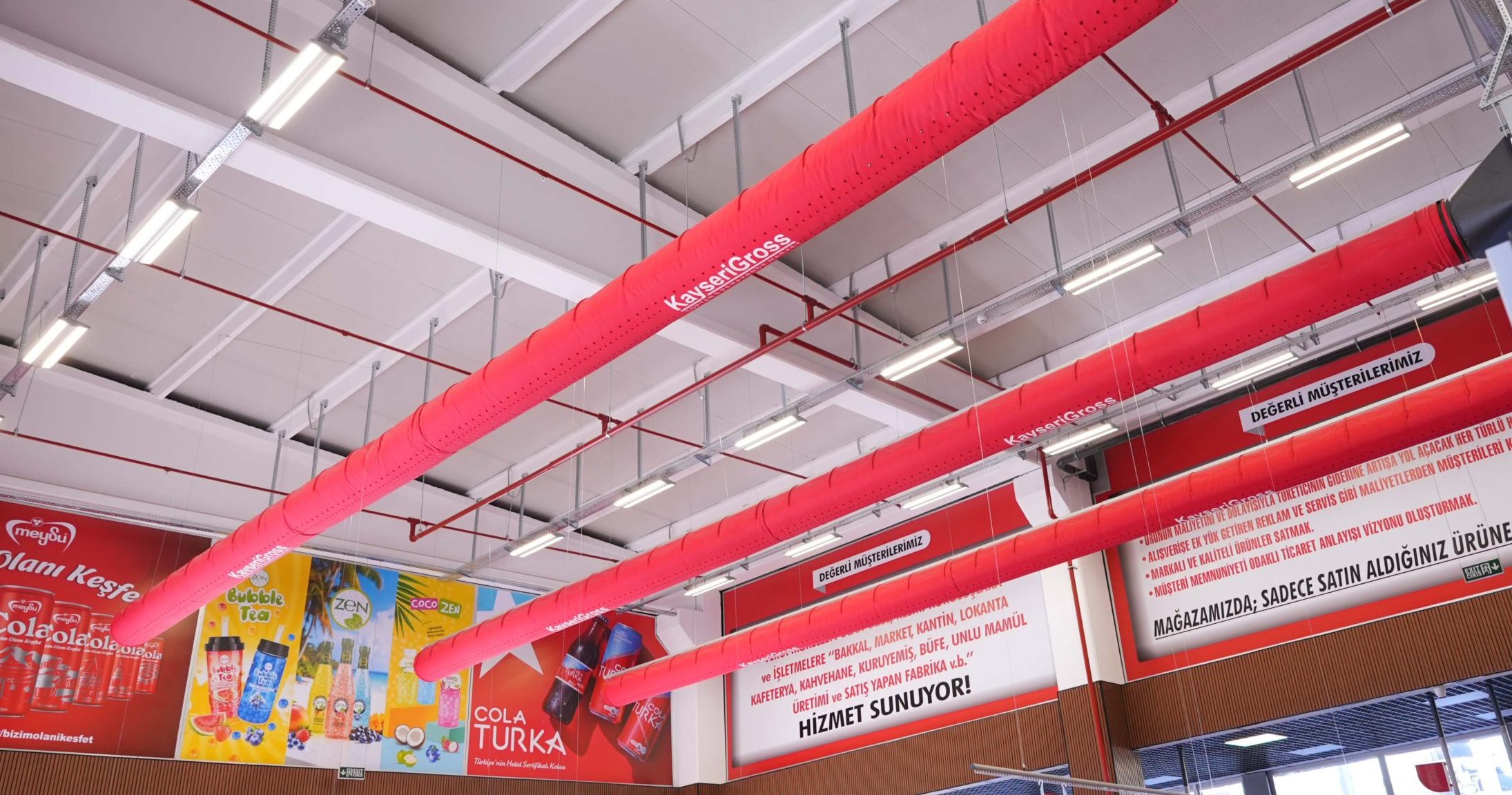 Fabric ducting HVAC system installed in Gross Market