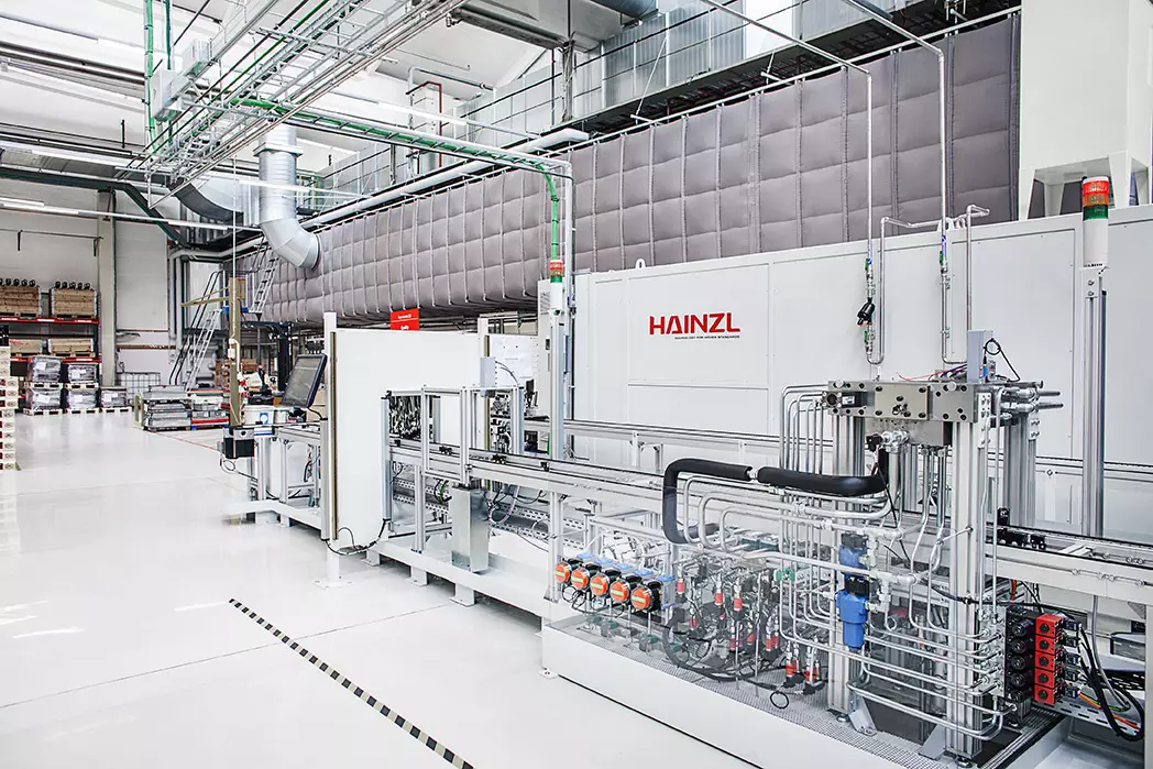 Industrial fabric duct sock in Danfoss warehouse, Denmark