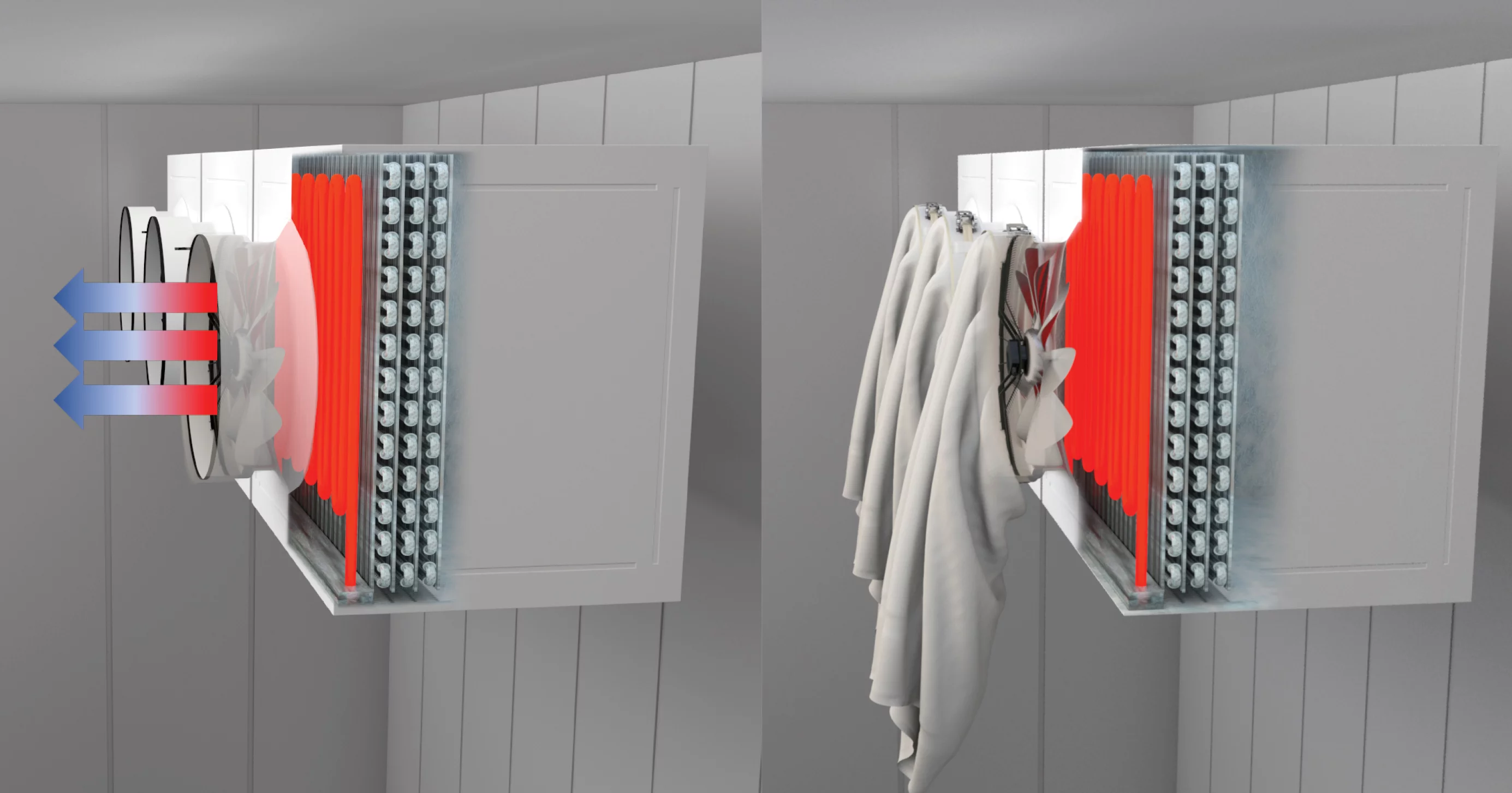 Improper management of frost in a cold storage facility can lead to the formation of thick layers, impacting system efficiency. A special duct attached to the unit can help trap heat and maximize the efficiency of the system saving time and money.